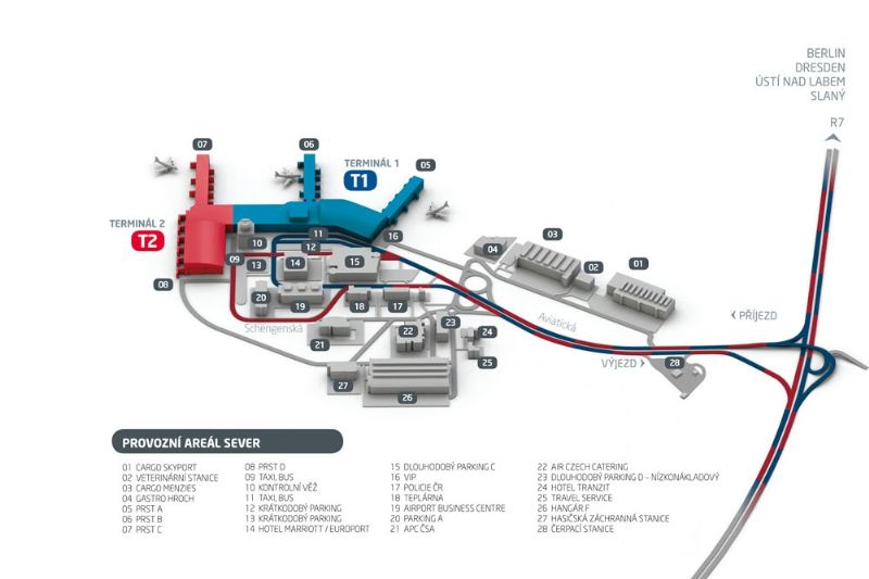 Flughafen Prag Terminal 2 Parken incoming.cila.cz